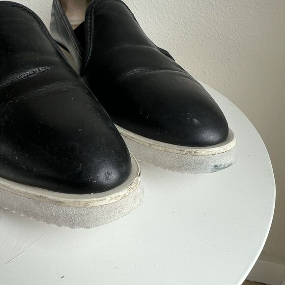 Everlane The Street Shoe Black Leather  Printed Slip On Sneaker Women’s 8 - Picture 2 of 9